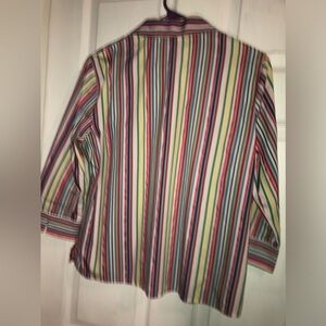 City Blues by Koret shirt size PS petite, beautiful striped 3/4 length sleeve